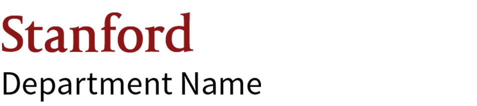 Vertical department signature in Cardinal Red