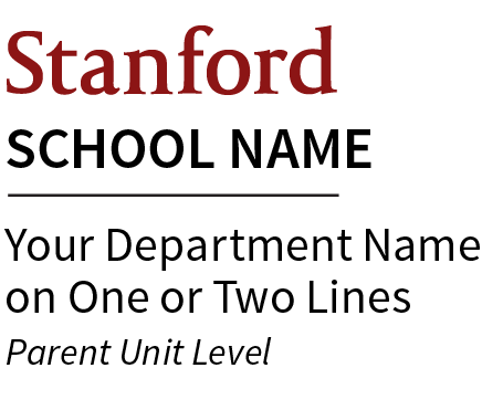 Vertical unit signature with school and parent unit