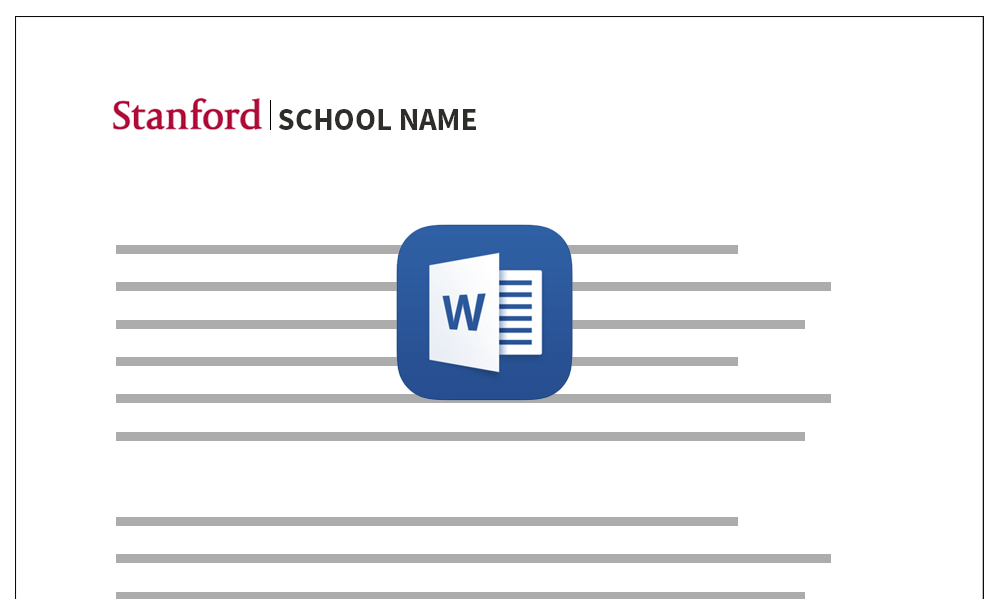 Stationery with the School signature